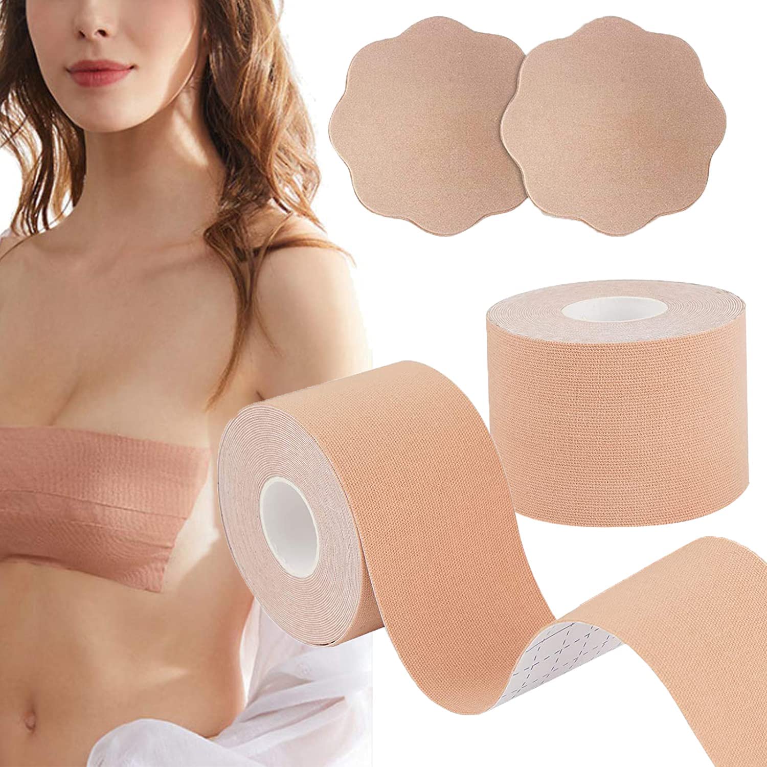 Breast Tape, Breast Lift Tape For A-e Cup Large Breast, Breathable Push Up  Tape, Waterproof & Sweatp