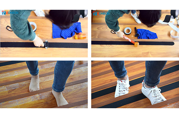 Application customization of anti-slip tape for stairs!