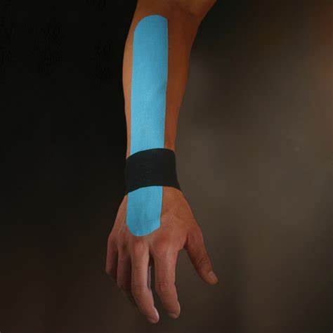 Kinesiology tape on the wrist