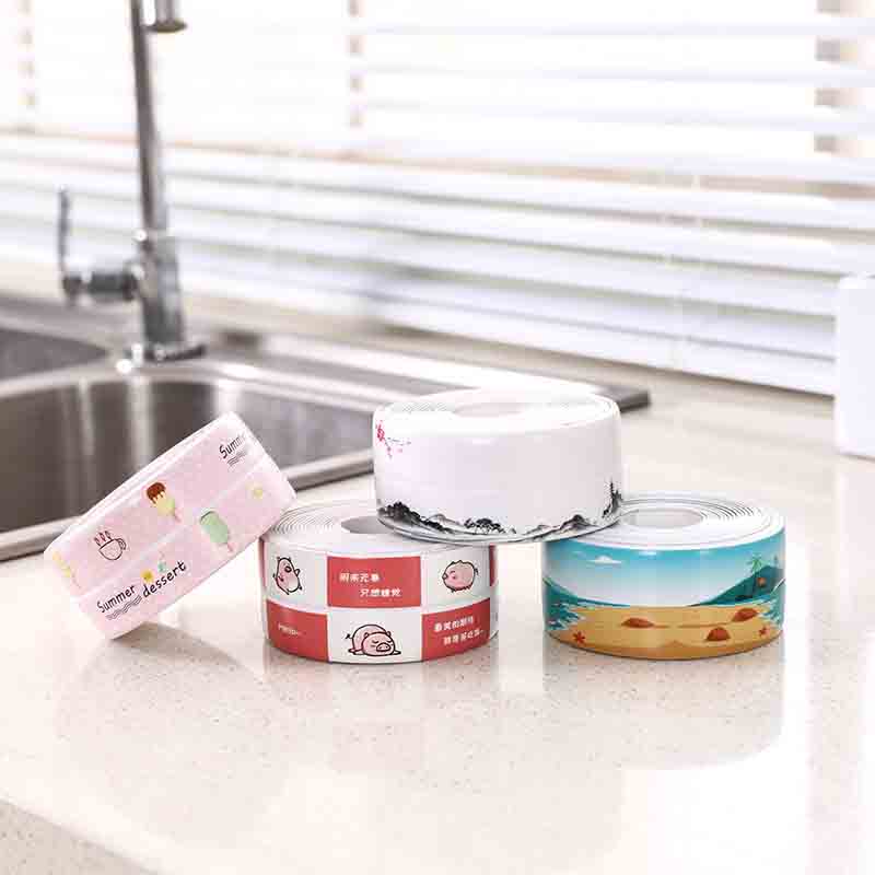 2021 Bathroom Sealing Tape Sink Bath Sealing Strip Tape PVC Self adhesive  Waterproof Sealant Tape Bathroom Kitchen Wall Sticker